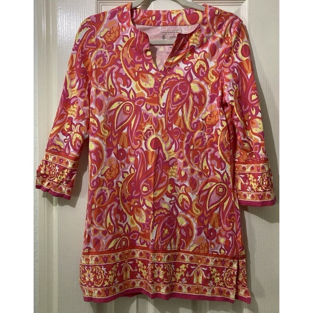 COOLIBAR St. Lucia Tunic Top Size XS UPF 50+ UV PROTECTION Pink Paisley
